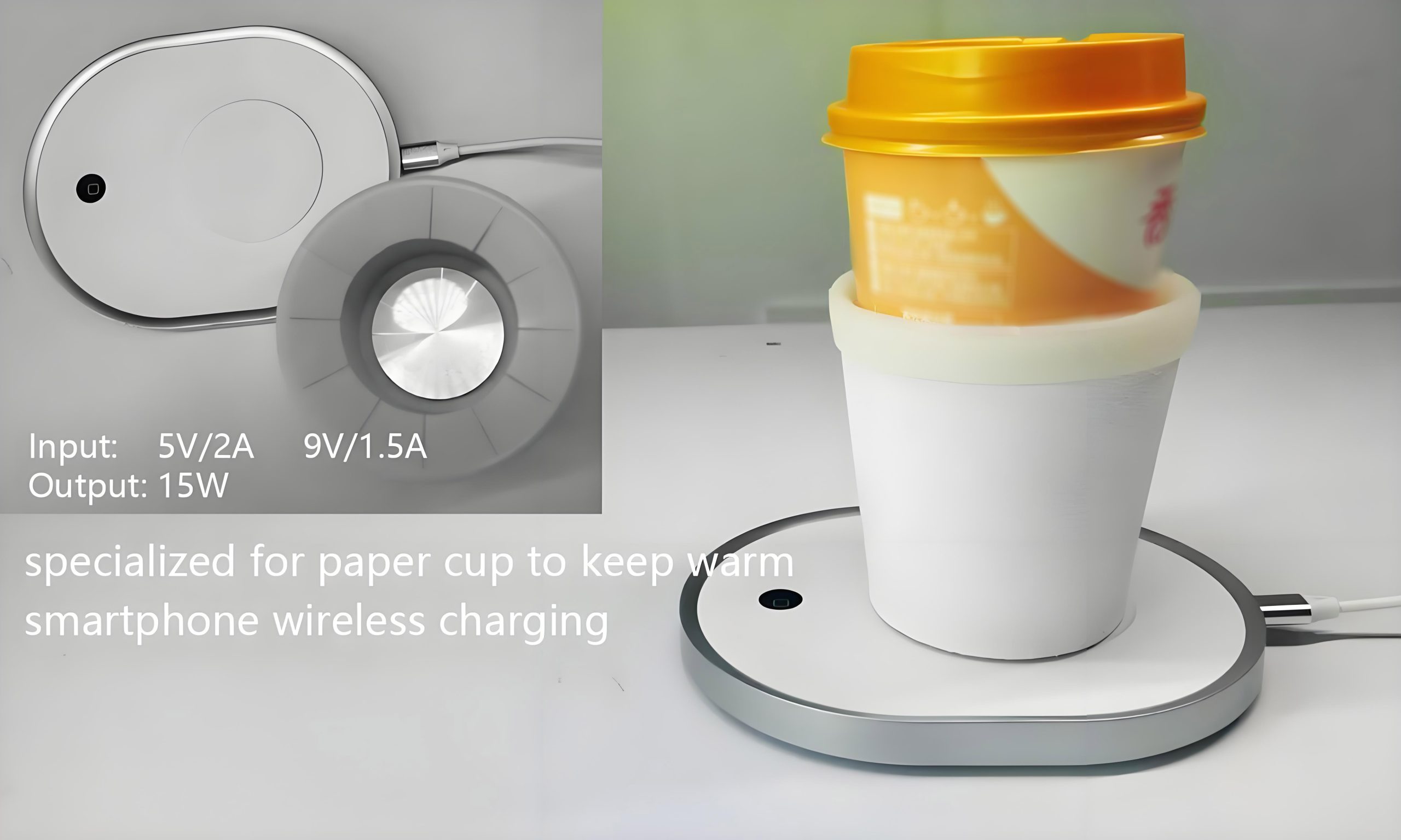 Charging Mug Warmer, 2 in 1 Wireless Charging,Ideal for Gift,Coffee,Tea, Hot Cocoa